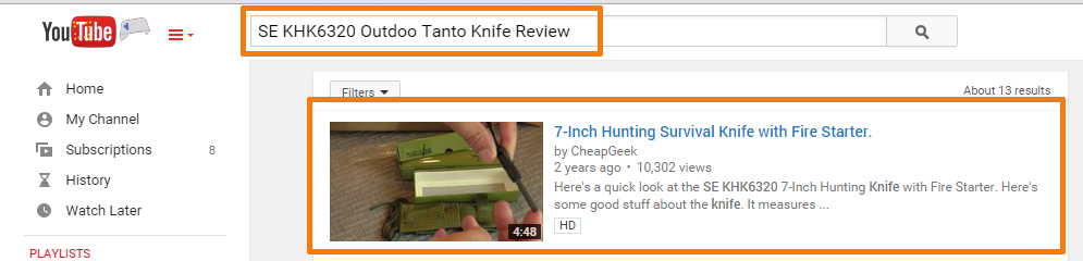 Knife Review With YouTube