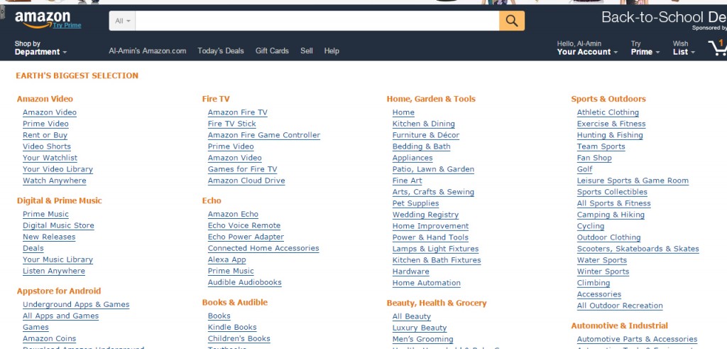 Amazon Full Site Directory For Keywords