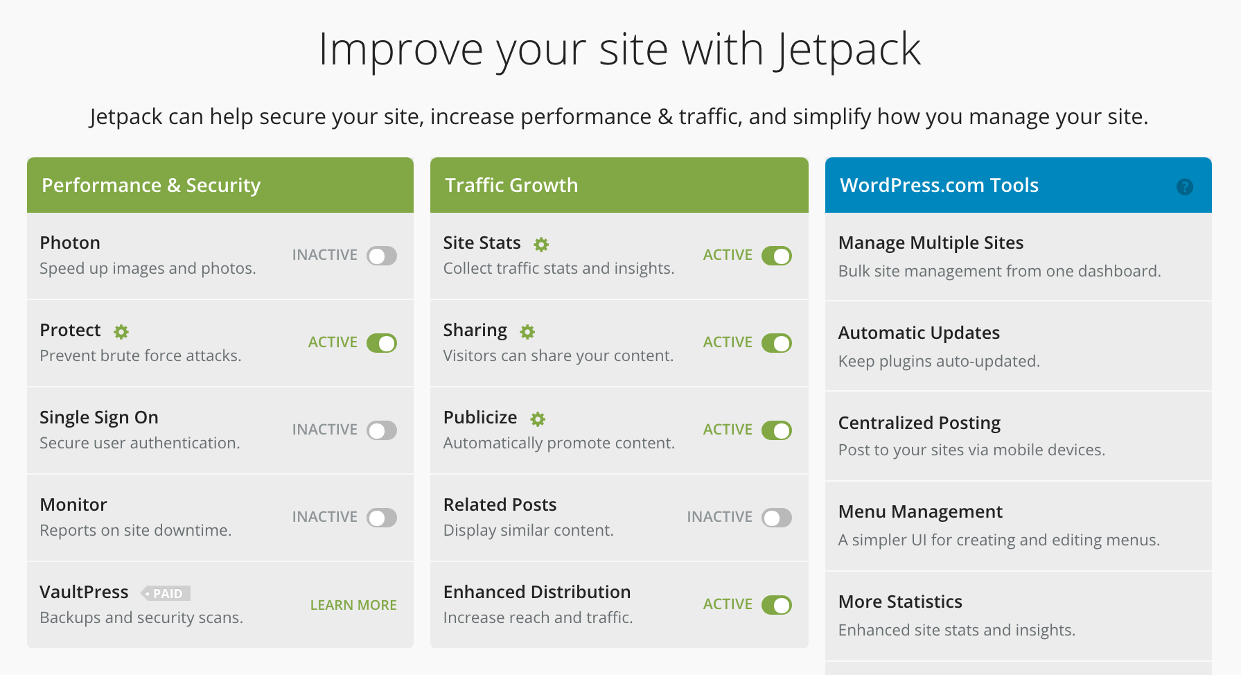 Jetpack Features